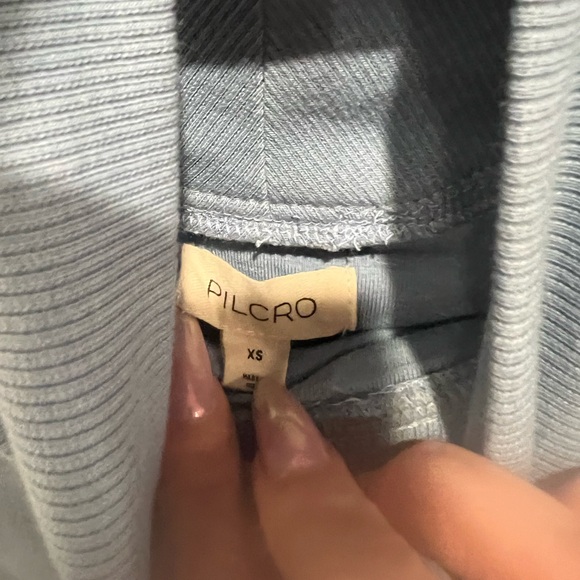 Anthropologie Pilcro Funnel-Neck Bubble-Hem Pullover, BLUE, XS NWOT - Picture 7 of 7